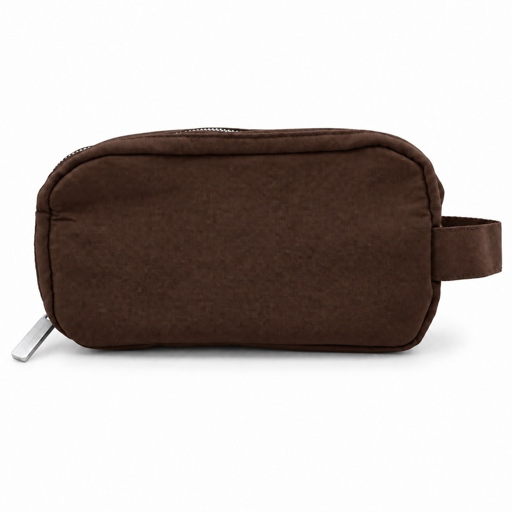 Dolce & Gabbana OS Toiletry Bag Brown Canvas Double Zip Travel Dopp Kit Luxury